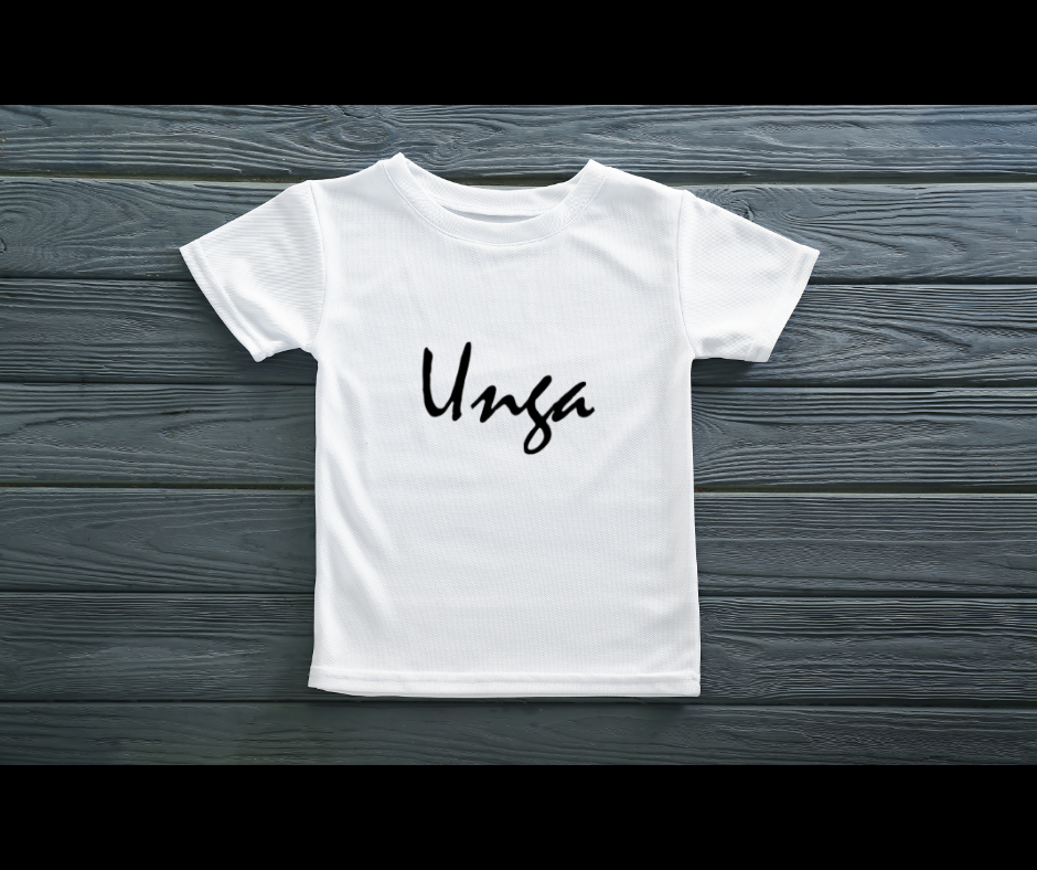 Short Sleeve Child Sized Unga T-Shirt With Unga Logo