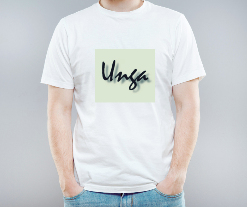 Short Sleeve Unga T-Shirt With Unga Logo on Background